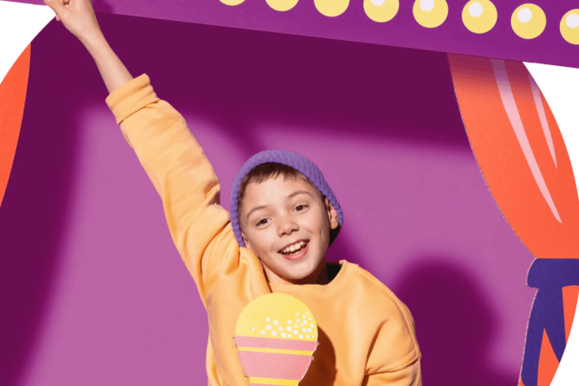 Jongen houdt bord vast met Spot Aan voor Kinderboekenweek.